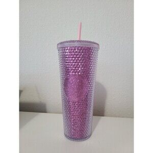 Starbucks Pink Glitter Studded 24oz Tumbler with Straw Rare Korea Edition